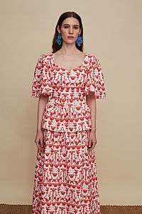 PYRGOS TOP (BIRDS COMPLEX PRINT)