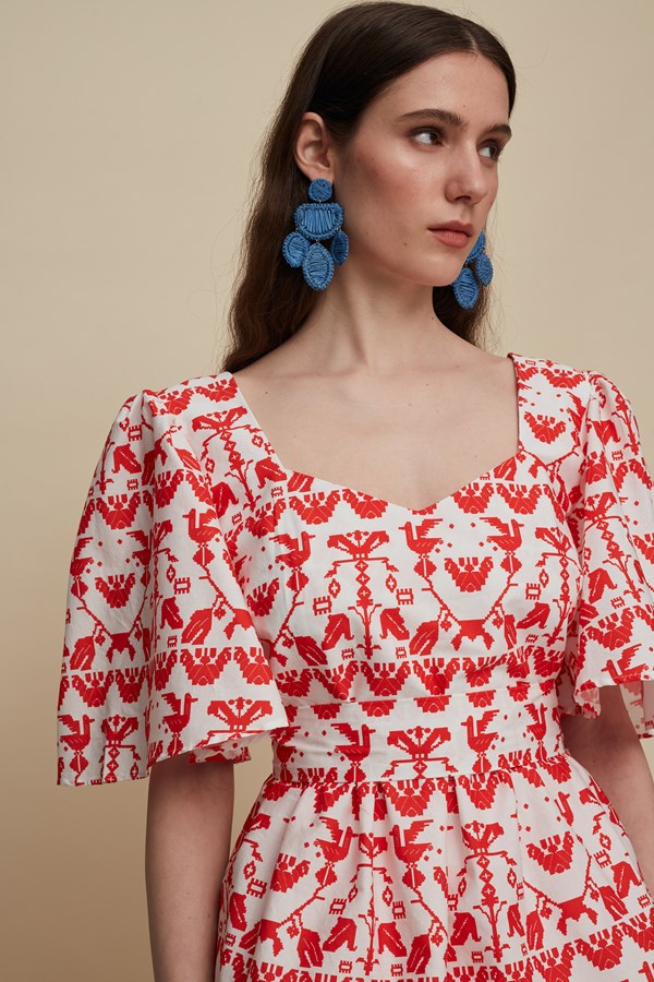 PYRGOS TOP (BIRDS COMPLEX PRINT)