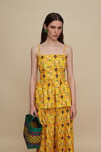 KISSAMOS TOP (FOLK BIRD PRINT)