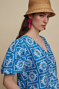 KASTELI SHIRT (VOURIA WHITE/BLUE PRINT)