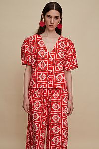 KASTELI SHIRT (VOURIA WHITE/RED PRINT)