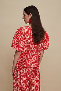 KASTELI SHIRT (VOURIA WHITE/RED PRINT)