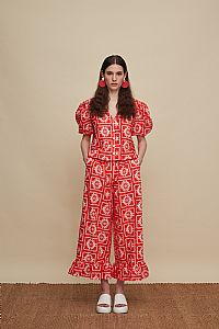 KASTELI SHIRT (VOURIA WHITE/RED PRINT)