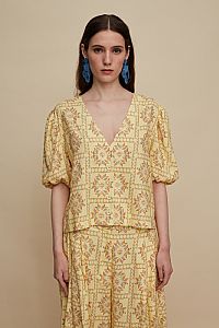 KASTELI SHIRT (VOURIA BEIGE PRINT)