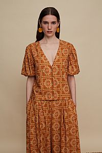 KASTELI SHIRT (VOURIA BROWN PRINT)