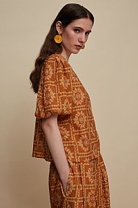 KASTELI SHIRT (VOURIA BROWN PRINT)