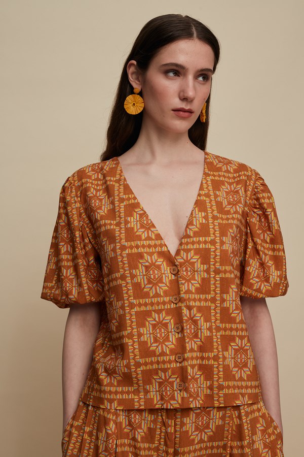 KASTELI SHIRT (VOURIA BROWN PRINT)