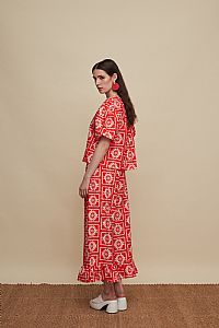 MOURNIA PANTS (VOURIA WHITE/RED PRINT)