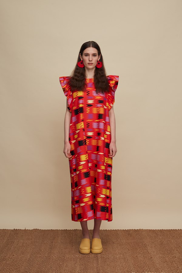 MYLOPOTAMOS MAXI DRESS (PATANIA RED PRINT)