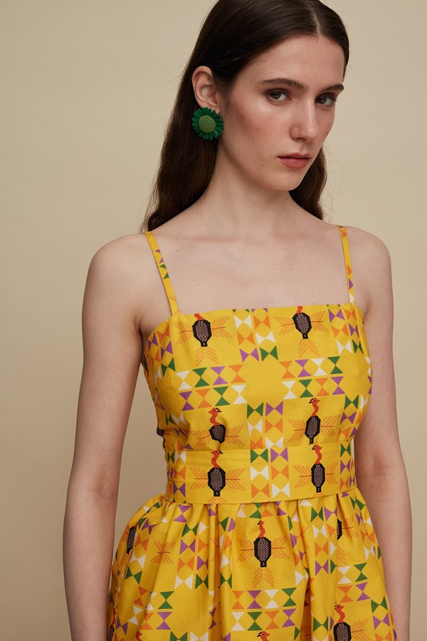 KISSAMOS TOP (FOLK BIRD PRINT)