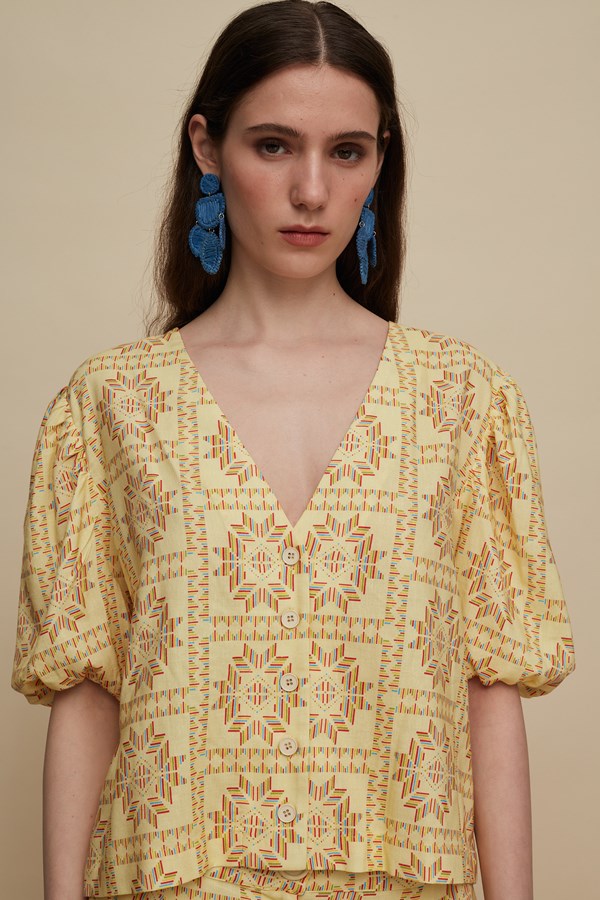 KASTELI SHIRT (VOURIA BEIGE PRINT)