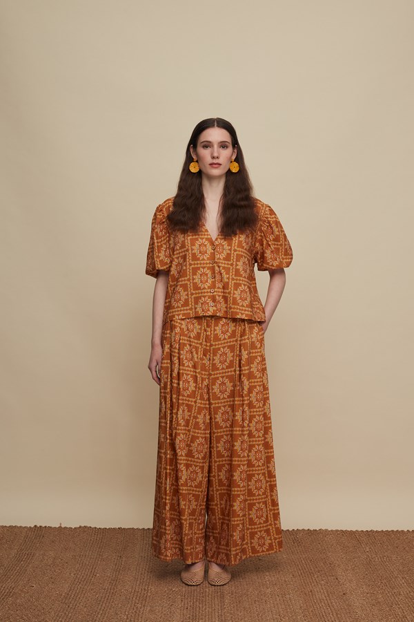 ZONIANA PANTS (VOURIA BROWN PRINT)