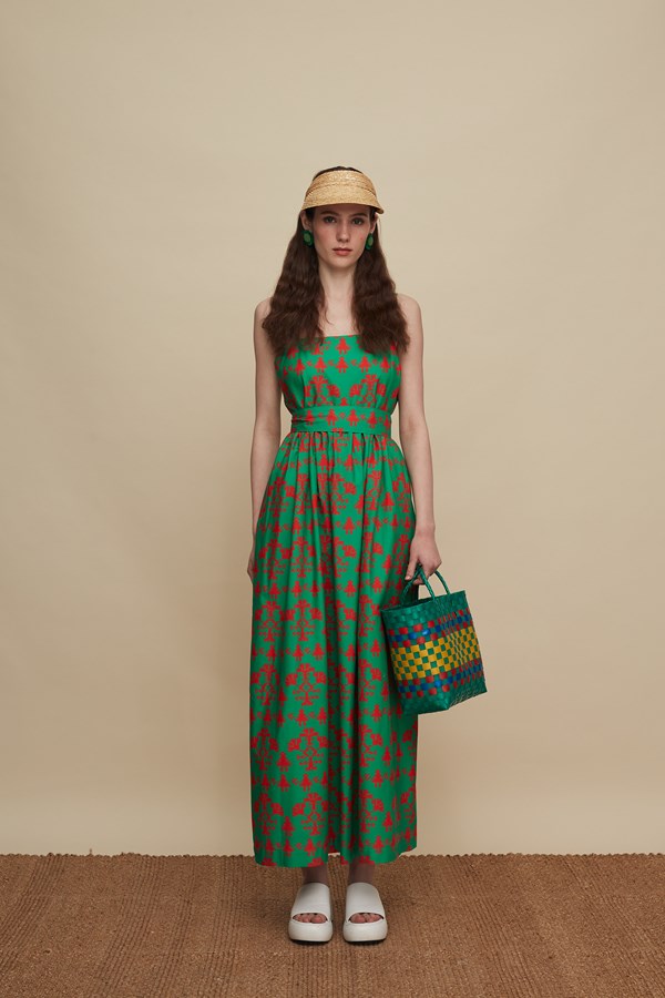 ZAROS MAXI DRESS (PANDA GREEN PRINT)