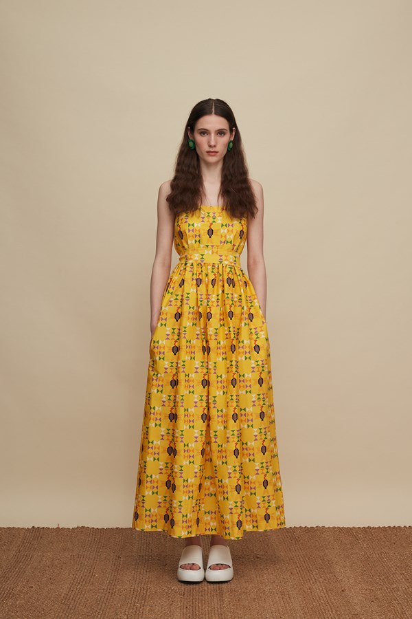 ZAROS MAXI DRESS (FOLK BIRD PRINT)