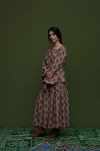 ARGALIOS SKIRT (TYROS OLIVE PRINT)