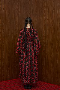 VELENTZA OVERCOAT (RUMPE  BLACK/RED PRINT)