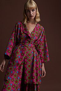 ALIAKMONAS KIMONO/DRESS (KOSOULA PINK PRINT)