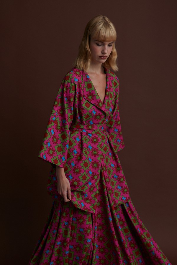 ALIAKMONAS KIMONO/DRESS (KOSOULA PINK PRINT)
