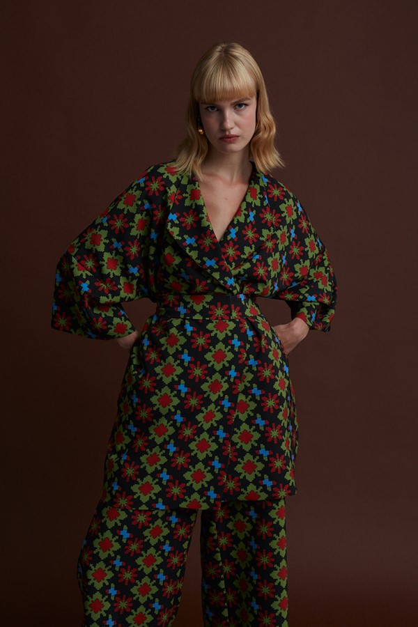 ALIAKMONAS KIMONO/DRESS (KOSOULA BLACK PRINT)