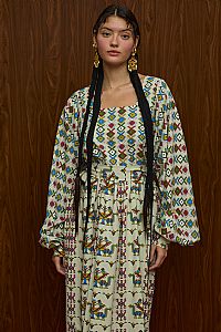 METSOVO MAXI DRESS (ELENIA BEIGE PRINT)