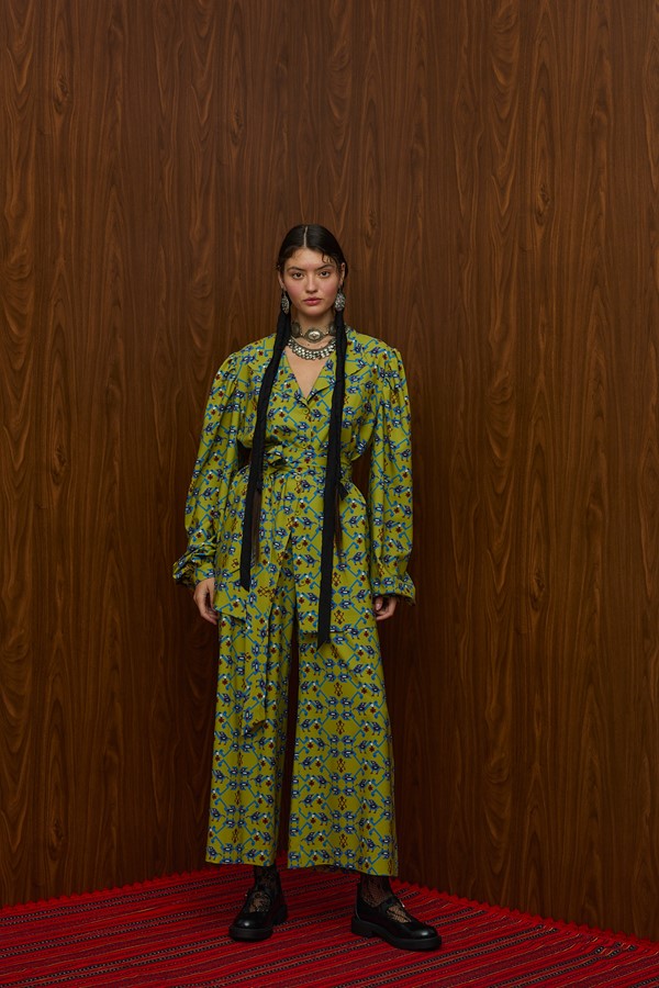 ACHELOOS PANTS (ALOGON GREEN PRINT)