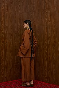 ACHELOOS PANTS (BROWN PLISSE)