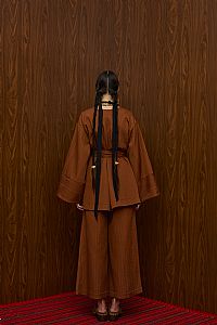 HRAMI KIMONO (BROWN PLISSE)
