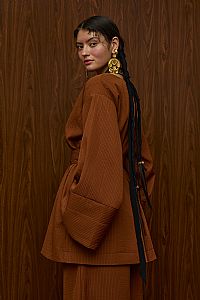 HRAMI KIMONO (BROWN PLISSE)