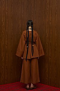 ACHELOOS PANTS (BROWN PLISSE)