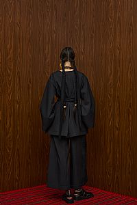 ACHELOOS PANTS (BLACK PLISSE)