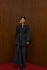 ACHELOOS PANTS (BLACK PLISSE)