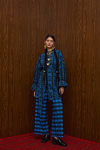 HRAMI PANTS (PETES BLUE/BLACK PRINT)