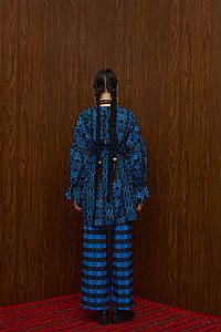 HRAMI PANTS (PETES BLUE/BLACK PRINT)