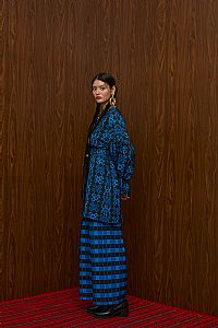 HRAMI PANTS (PETES BLUE/BLACK PRINT)