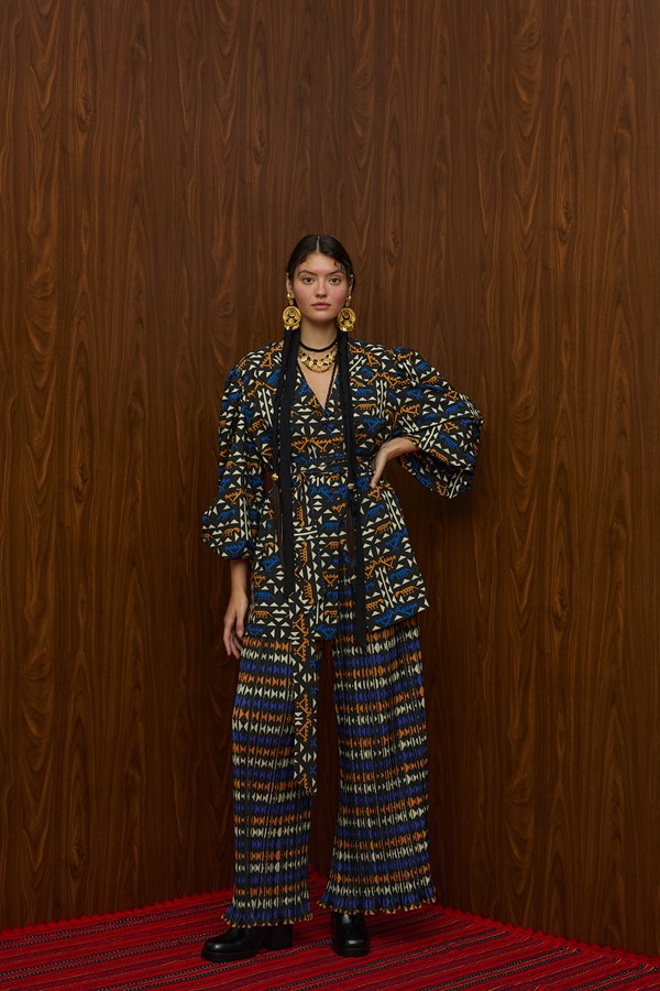 HRAMI PANTS PLISSE (ZOOMORFON BLACK PRINT)