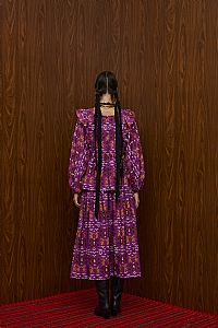 TSIKRIKI SKIRT (EVZONES PURPLE PRINT)