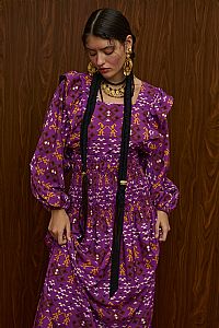 TSIKRIKI SKIRT (EVZONES PURPLE PRINT)