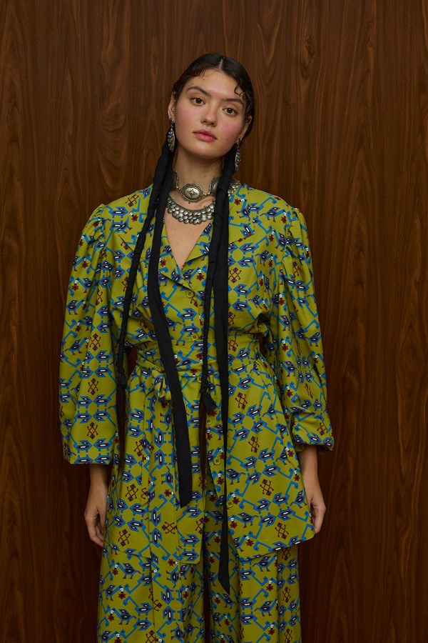 BERDES SHIRT (ALOGON GREEN PRINT)