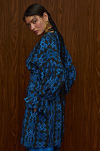 TSIKRIKI SHIRT/DRESS (PETES BLUE/BLACK PRINT)