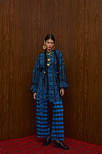 TSIKRIKI SHIRT/DRESS (PETES BLUE/BLACK PRINT)