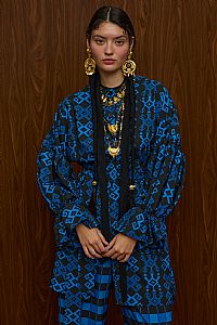 TSIKRIKI SHIRT/DRESS (PETES BLUE/BLACK PRINT)