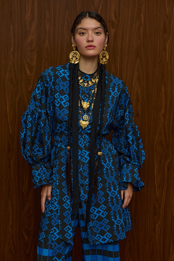 TSIKRIKI SHIRT/DRESS (PETES BLUE/BLACK PRINT)