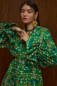 TSIKRIKI SHIRT/DRESS (ZOOMORFON GREEN PRINT)