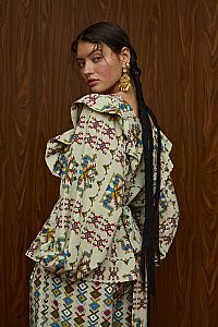 ACHELOOS TOP (ELENIA BEIGE PRINT)