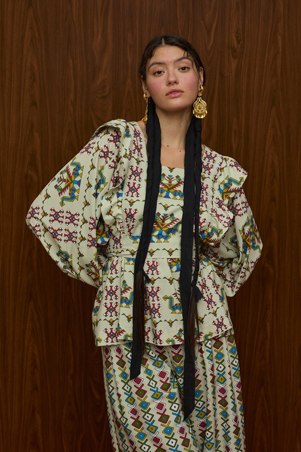 ACHELOOS TOP (ELENIA BEIGE PRINT)