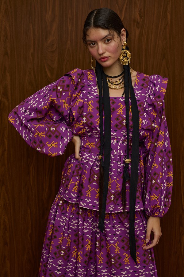 ACHELOOS TOP (EVZONES PURPLE PRINT)