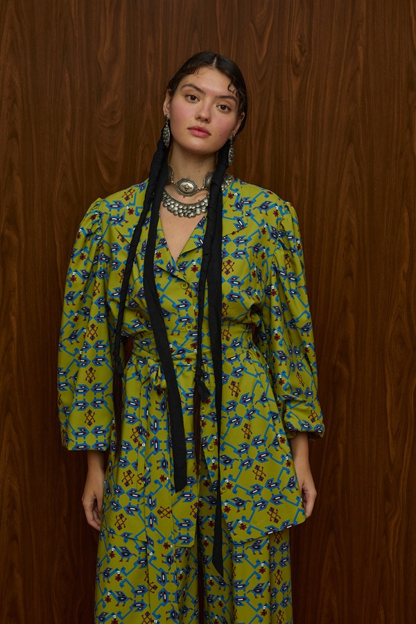 BERDES SHIRT (ALOGON GREEN PRINT)