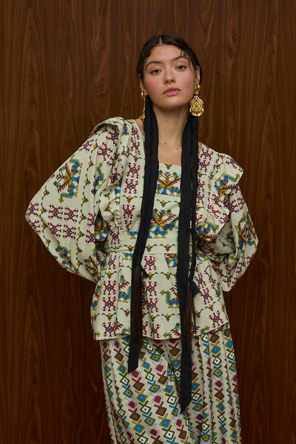 ACHELOOS TOP (ELENIA BEIGE PRINT)