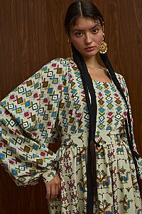 METSOVO MAXI DRESS (ELENIA BEIGE PRINT)