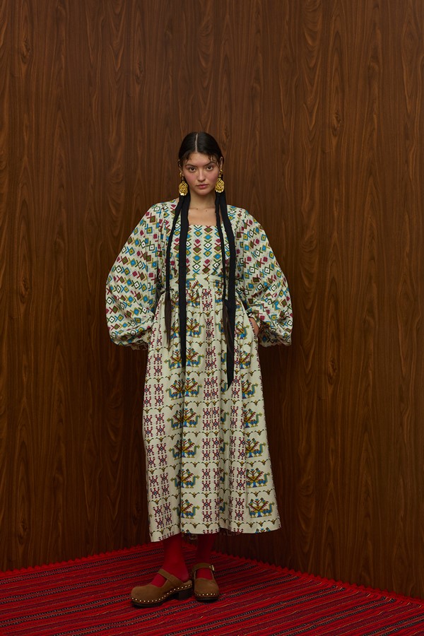 METSOVO MAXI DRESS (ELENIA BEIGE PRINT)